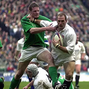 Lawrence Dallaglio and Malcolm O'Kelly England v Ireland Six Nations Championships