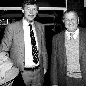 Liverpool Manager Bob Paisley with Manchester United manager Alex Ferguson 1986