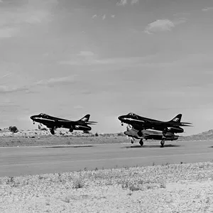 Hunter F6s fighter aircraft of No 92 Sqn. Akrotiri. Cyprus. 02 / 03 / 1961