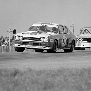 1973 Tourist Trophy: Jochen Mass, Ford Capri RS2600, 2nd position, leads a BMW 3. 0 CSL