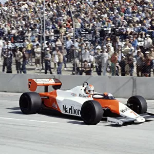 1983 United States Grand Prix West. Long Beach, California, USA. 25-27 March 1983. John Watson (McLaren MP4/1C Ford) 1st position. Ref-83 LB 44. World Copyright - LAT Photographic