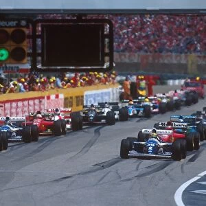1994 San Marino Grand Prix: Ayrton Senna starts on the grid from his 65th pole position