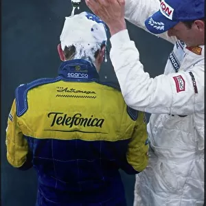 2000 International F3000 Championship Spa-Francorchamps, Belgium. 25th - 26th August 2000. RD10. Fernando Alonso, Astromega Reynard, 1st posiion, podium. World Copyright - Charles Coates/LAT Photographic. Ref: 35mm Colour Transparency