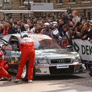2005 DTM Media Day Hamburg, Germany. 5th April 2005 Christian Abt (Joest Racing Audi A4), pitstop demonstration. World Copyright: Andre Irlmeier / LAT Photographic Ref: Digital Image Only