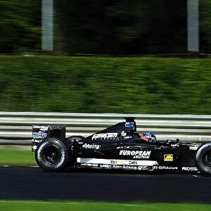 Formula One Testing: Fernando Alonso European Minardi PS01 tests the new evolution Minardi, with new aerodynamics and gearbox
