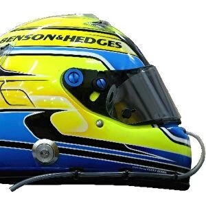 Formula One World Championship: The helmet of Giorgio Pantano Jordan