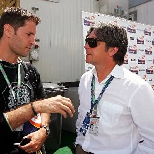 Formula One World Championship: Ted Dobrzynski from F1 Play talks in the Paddock