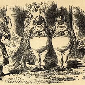 Alice With Tweedledum And Tweedledee. Illustration By Sir John Tenniel, 1820-1914. From The Book Through The Looking-Glass And What Alice Found There By Lewis Carroll. Published London 1912
