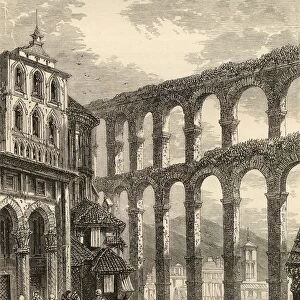 Aqueduct At Segovia, Spain. From The Book Spanish Pictures By The Rev Samuel Manning, Published 1870