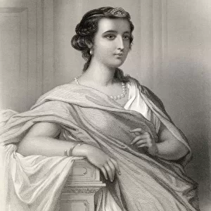 Aspasia Of Milet, Born Around 460 / 480 B. C. - ? Greek Courtesan. Engraved By Francis Holl After G. Staal. From The Book World Noted Women By Mary Cowden Clarke, Published 1858
