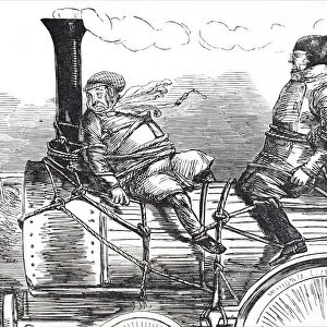 British cartoon illustrating the impact of fast travel by rail, dated mid-19th century