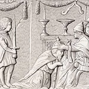 Coronation Of Emperor Sigismond By Pope Eugene Iv, In 1433. After A Bas-Relief On Bronze Door Of St Peter s, Rome. From Les Artes Au Moyen Age, Published Paris 1873