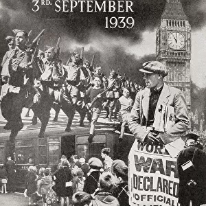 The day war was declared, 11 a.m. 3rd September, 1939. From The War in Pictures, First Year.