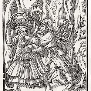 Death Comes For The Robber After Hans Holbein The Younger From Der Todten Tanz Or The Dance Of Death Published Basel 1843