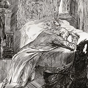 The Death Of Little Nell. Illustration By Harry Furniss For The Charles Dickens Novel The Old Curiosity Shop, From The Testimonial Edition, Published 1910