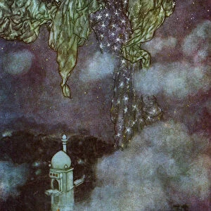 Earth Could Not Answer: Nor The Seas That Mourn In Flowing Purple, Of Their Lord Forlorn; Nor Heaven, With Those Eternal Signs Reveal And Hidden By The Sleeve Of Night And Morn. Illustration By Edmund Dulac From The Rubaiyat Of Omar Khayyam, Published 1909
