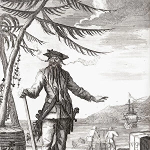 Edward Teach circa 1680 - 1718. English pirate known as Blackbeard