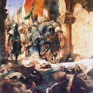 The Entry of Mehmed II Into Constantinople. After the painting by French artist Jean-Joseph Benjamin-Constant. Mehmed II, also known as Mehmed the Conqueror, 1432 - 1481
