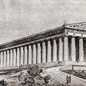 Exterior Of The Parthenon At Athens, Greece As It Would Have Appeared In Ancient Times. From The Book Harmsworth History Of The World Published 1908