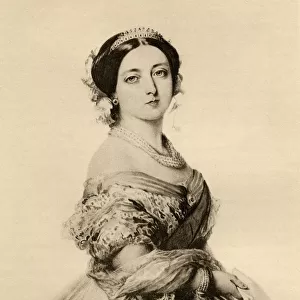 H. M. Queen Victoria In 1855. 1819-1901. Princess Alexandrina Victoria Of Saxe-Coburg. From A Watercolour By F. Winterhalter At Buckingham Palace. From The Book "The Letters Of Queen Victoria 1854-1861 Vol Iii"Published 1907