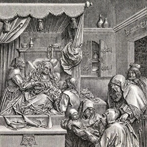 High Relief Sculpture By Albrecht Durer Of The Birth Of St John. 16Th Century. From Handbook Of The Arts Of The Middle Ages And Renaissance, Published London 1855