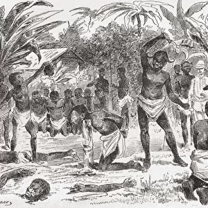 Human Sacrifice In The Congo During The 19Th Century. From The Book Africa Pintoresca Published 1888