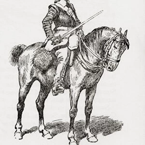 An Ironside. The Ironsides were troopers in the Parliamentarian cavalry formed by English political leader Oliver Cromwell. From Britain and Her Neighbours, 1485 - 1688, published 1923