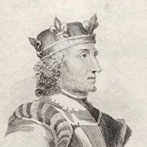 King Stephen Of England Also Stephen Of Blois 1096 - 1154 Last Norman King Of England From The Book Crabbs Historical Dictionary Published 1825