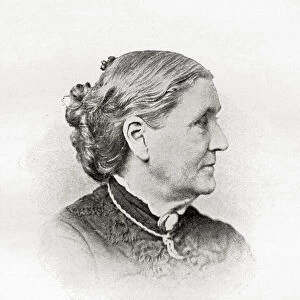 Lucy Larcom, 1824 - 1893. American teacher, poet, and author. From The International Library of Famous Literature, published c. 1900