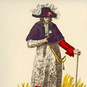 Man Wearing Mixture Of Clothes Representing The Three Orders - Clergy, Nobility And Worker - In France During French Revolution. From A Contemporary Print