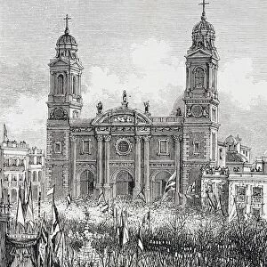 Montevideo Uruguay Cathedral In The Plaza De La Constitucion In The 1880S