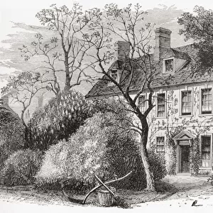 Olney Vicarage, Buckinghamshire, England, seen here in the 19th century. This was the parish of John Newton, 1725 - 1807, English Anglican clergyman and abolitionist. From English Pictures, published 1890