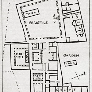 Plan of The House of the Silver Bust, Vaison-la-Romaine, France. After an illustration by Edgar Holloway
