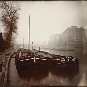 Pont Neuf, Paris, France circa 1923 by Eugene Atget. Eugene Atget, full name Jean-Eugene-Auguste Atget, 1857 - 1927. French photographer, famed for his decades long work to document the architecture and aura of Paris before all was lost to modernisation