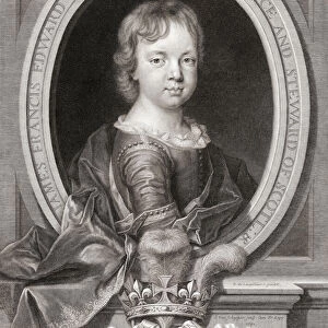 Prince James Francis Edward Stuart, 1688 - 1766. Claimant to the English, Scottish and Irish crowns. Known as the Old Pretender. Seen here as a child. From an engraving by Pieter Louis van Schuppen, after a work by Nicolas de Largilliere