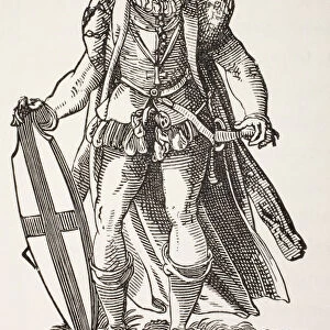 Teutonic Knight. After A Woodcut By Jost Amman Published 1585. From Military And Religious Life In The Middle Ages By Paul Lacroix Published London Circa 1880