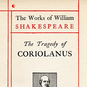 Title page from the Shakespeare play Coriolanus. From The Works of William Shakespeare, published c. 1900