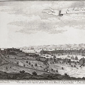 View of Marseille, France in the early 1700 s. From an anonymous work dated 1726