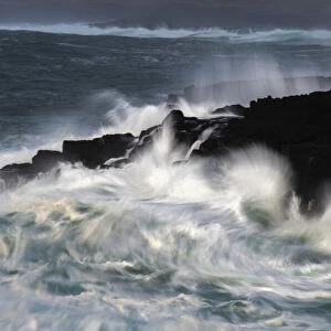Waves crashing against rocks, Atlantic Ocean, Iceland