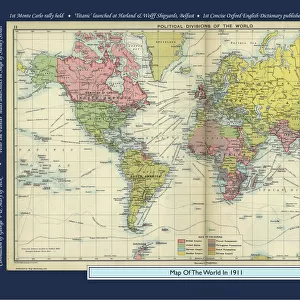 Historical World Events map 1911 UK version
