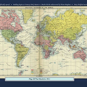 Historical World Events map 1911 US version