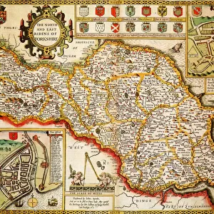 Yorkshire North & East Riding Historical John Speed 1610 Map