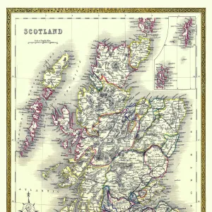 Old Map of Scotland 1852 by Henry George Collins