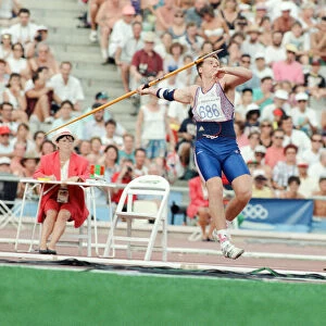 1992 Olympic Games in Barcelona, Spain. Mens Javelin final