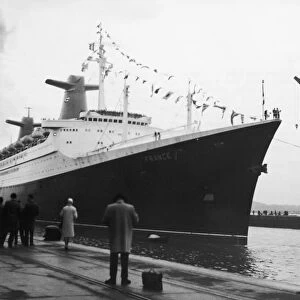 The 66, 000 ton Liner France, flagship of the French Line at Southampton