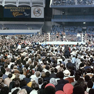 Action during the heavyweight world title fight between Muhammad Ali