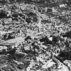 Aerial view of Vire Normandy, after capture. This aerial view shows Viro