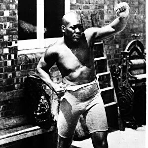 American World Champion boxer Jack Johnson in 1908 during his visit to England