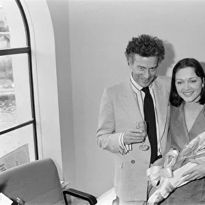 Anna Ford and Mark Boxer at the TV-am studios. 1983