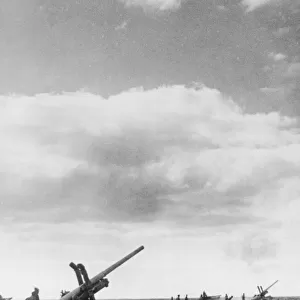 Artillery in action during the British advance in the Western Desert